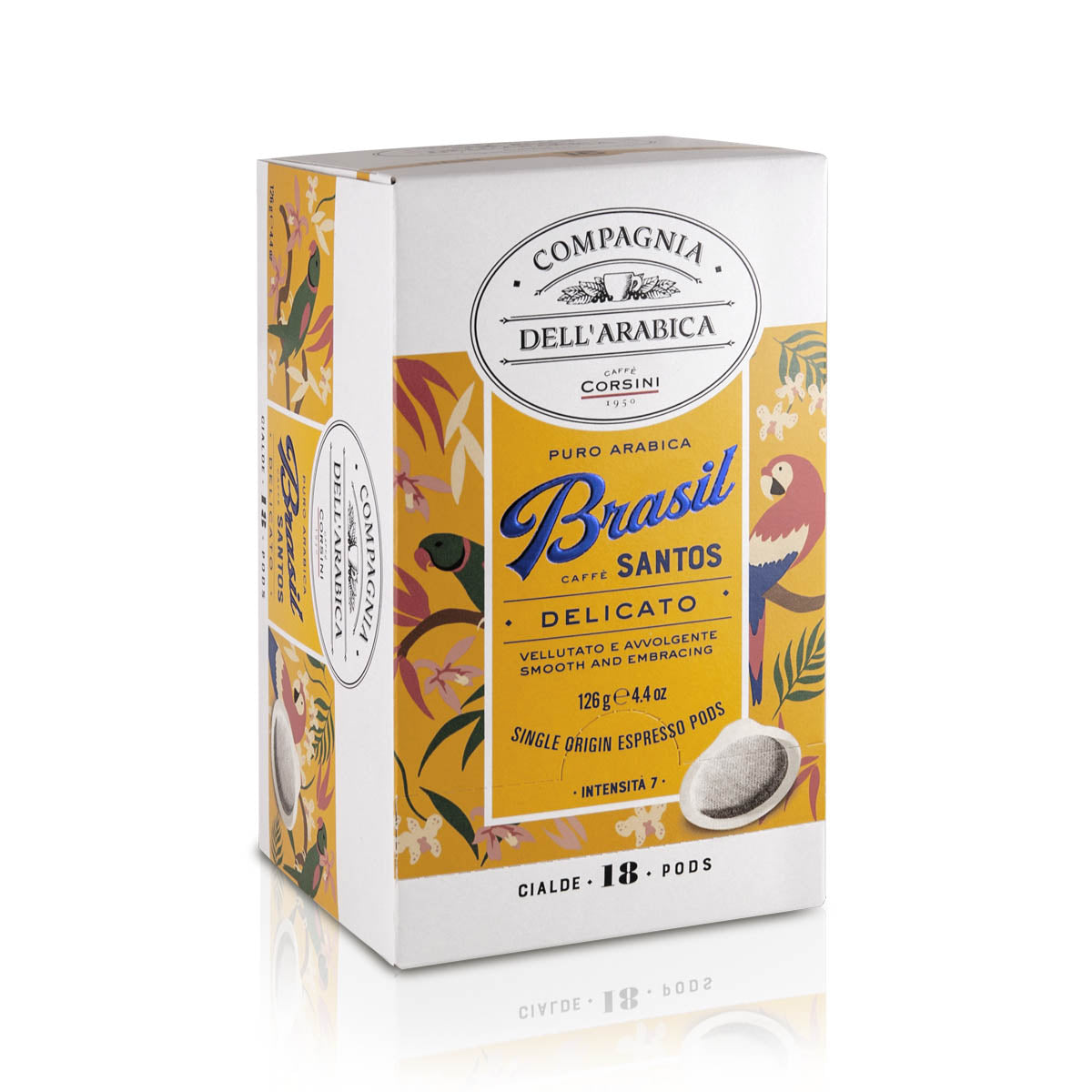 Coffee pods | Brasil | 100% Arabica | 18 pieces per pack | Box of 12 packs