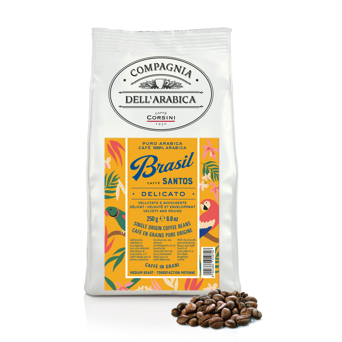 Coffee beans | Brasil Santos | 100% Arabica | 250g | Box of 12 packs
