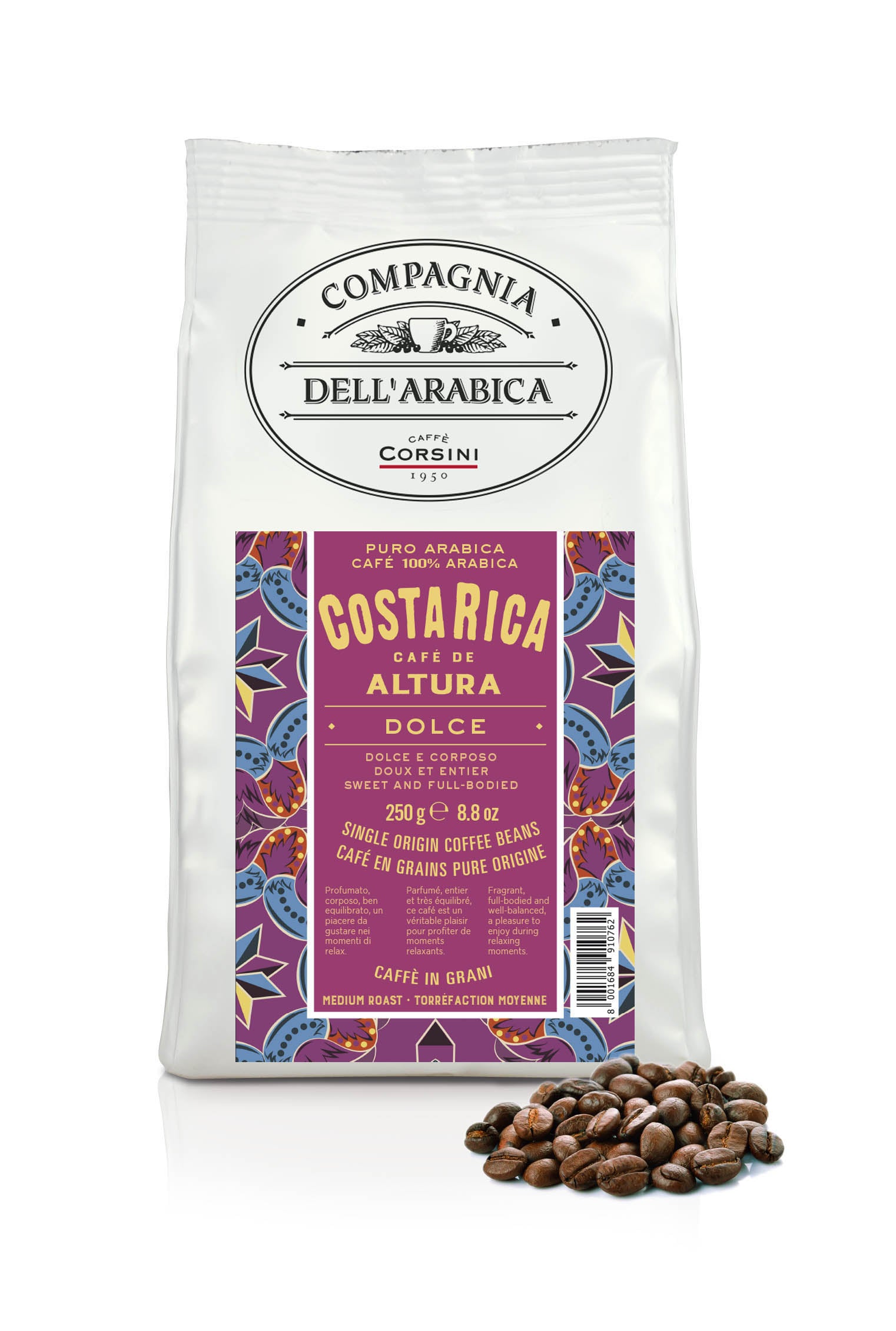 Coffee beans | Costa Rica | 100% Arabica | 250g | Box of 12 packs