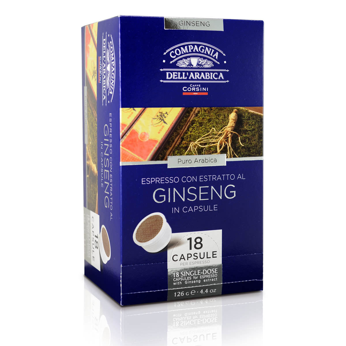 Lavazza®* Espresso Point®* compatible ginseng coffee capsules | Ginseng | 18 pieces | Box of 12
