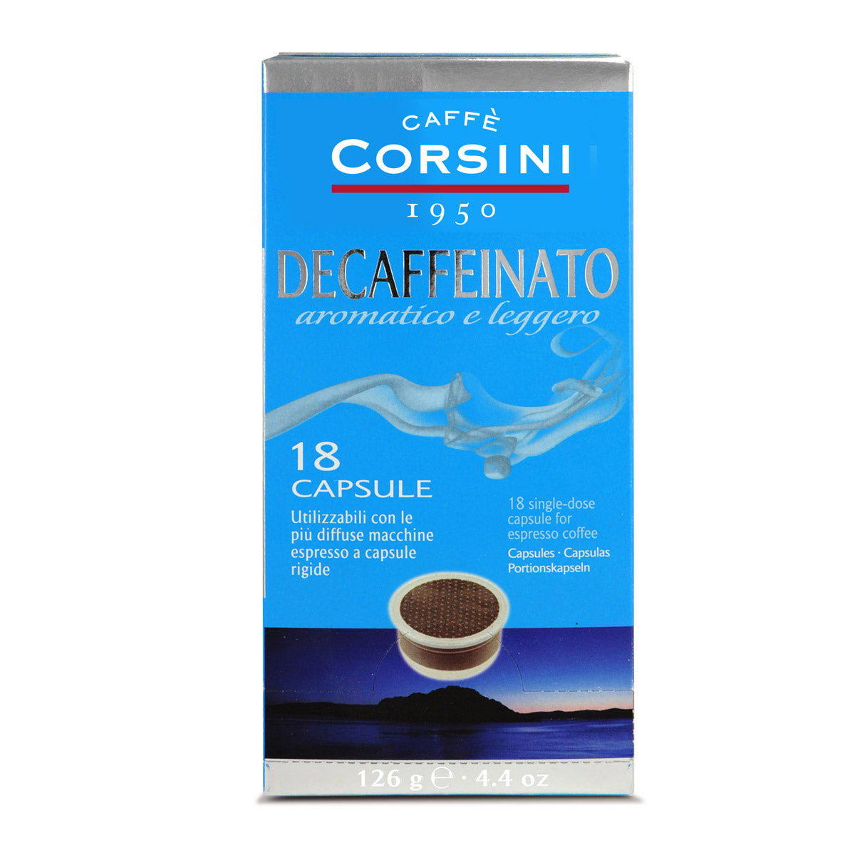 18 Lavazza®* Espresso Point®* compatible coffee capsules per pack | Decaffeinated | Box of 12