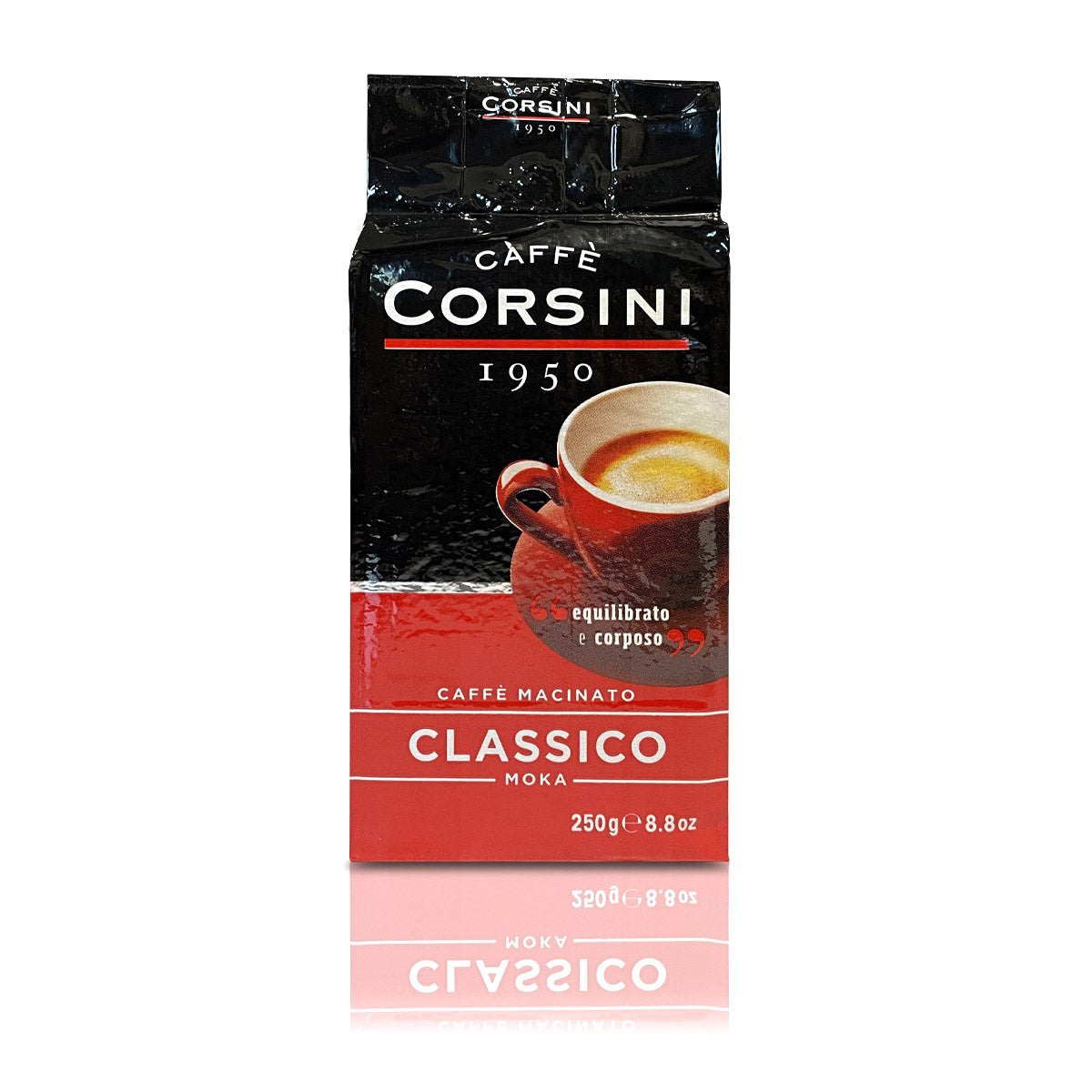 Ground coffee | Classico | Ideal for moka | 250g | Box of 20 packs