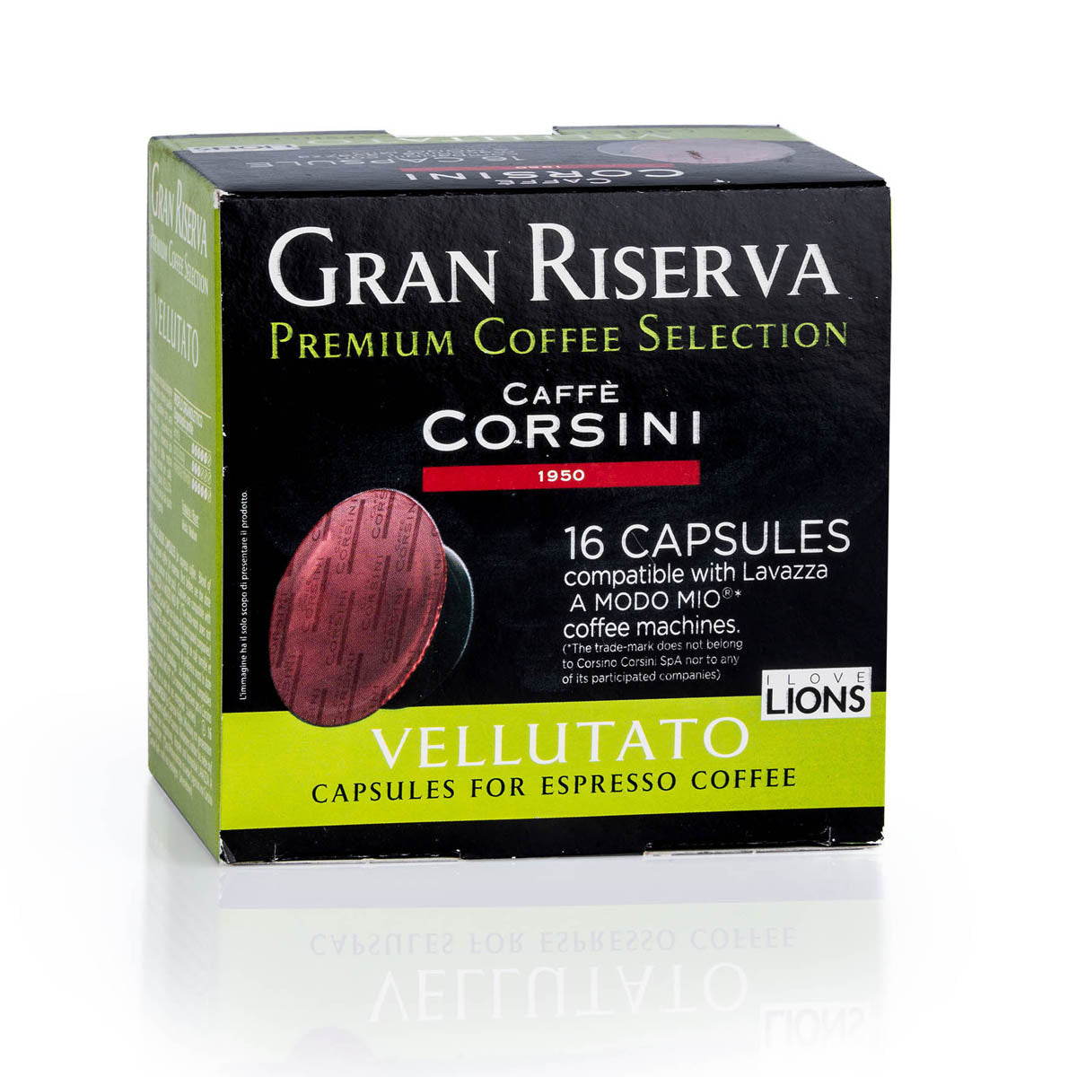16 Lavazza®* A Modo Mio®* compatible coffee capsules per pack | Gran Riserva Vellutato | Box of 12