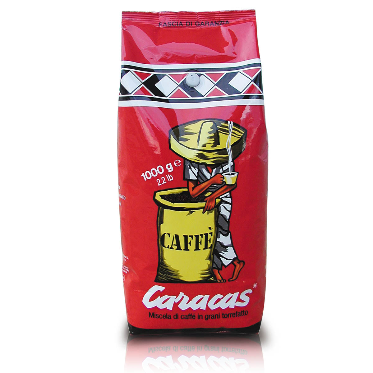 Caffè in grani | Caracas rosso | 1Kg | Cartone con 8 confezioni