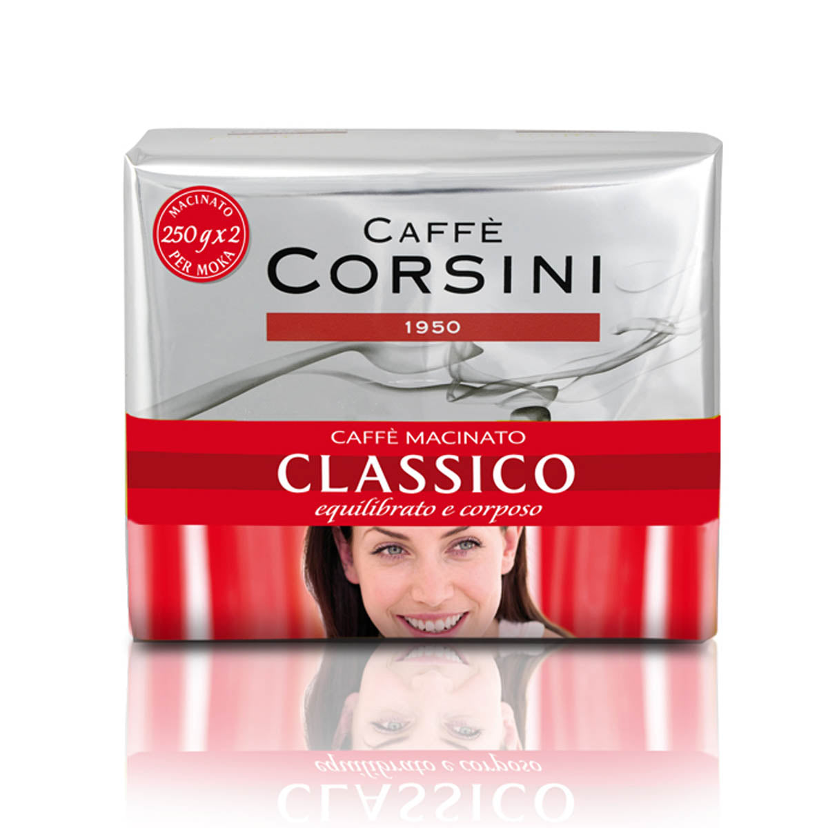Caffè macinato gusto classico | Confezione con 2 pacchetti da 250g l'uno | Cartone con 10 confezioni