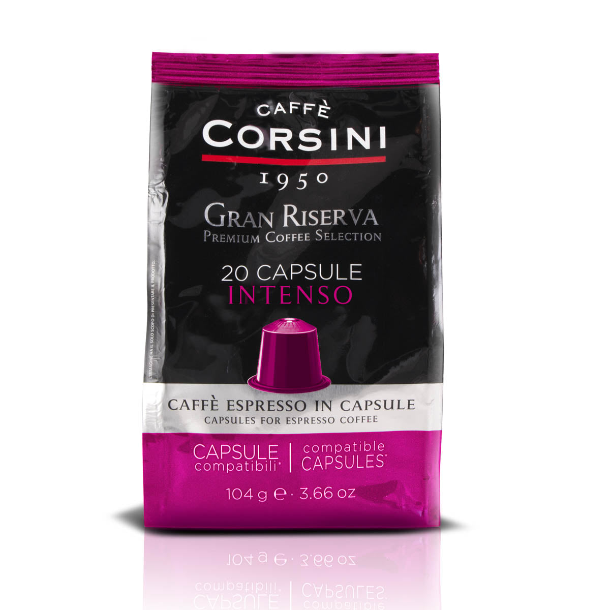 20 Nespresso® compatible coffee capsules each pack | Gran Riserva Intenso | Box of 15 packs