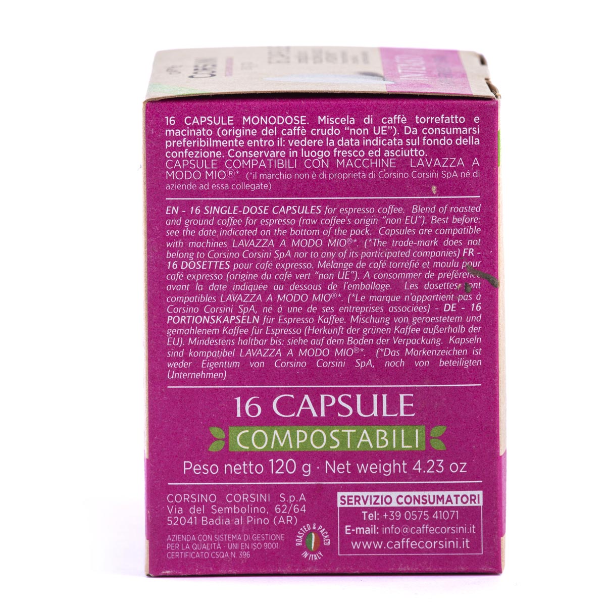 16 capsule caffè compostabili compatibili Lavazza®* A Modo Mio®* per confezione | Gran Riserva Intenso | Cartone da 12
