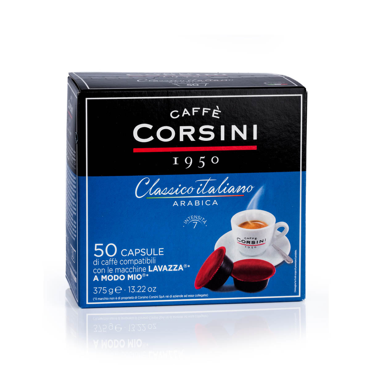50 Lavazza®* A Modo Mio®* compatible coffee capsules per pack | 100% Arabica Classico Italiano | Box of 4