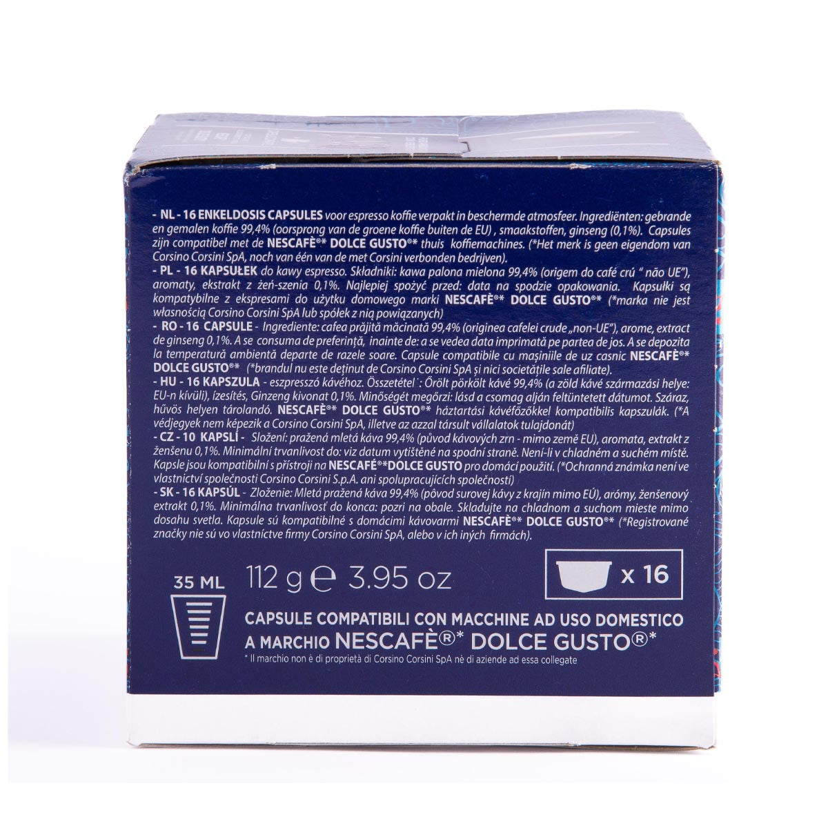 16 Nescafè® Dolce Gusto® compatible coffee capsules | Ginseng | Box of 6