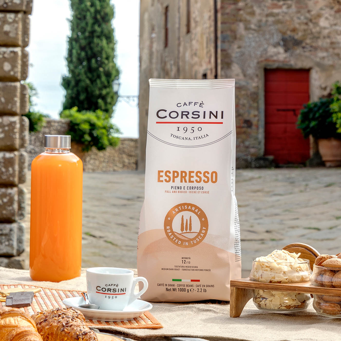 Arabica and Robusta blend, Espresso, coffee beans 1kg | New home range Caffè Corsini