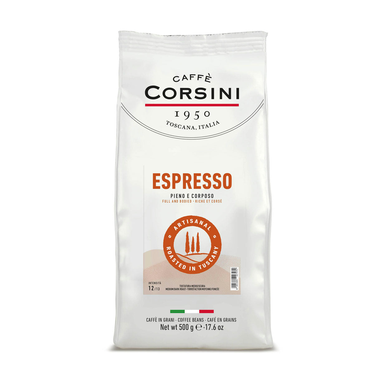 Miscela Arabica e Robusta, Espresso, caffè in grani 500g | Nuova gamma home Caffè Corsini