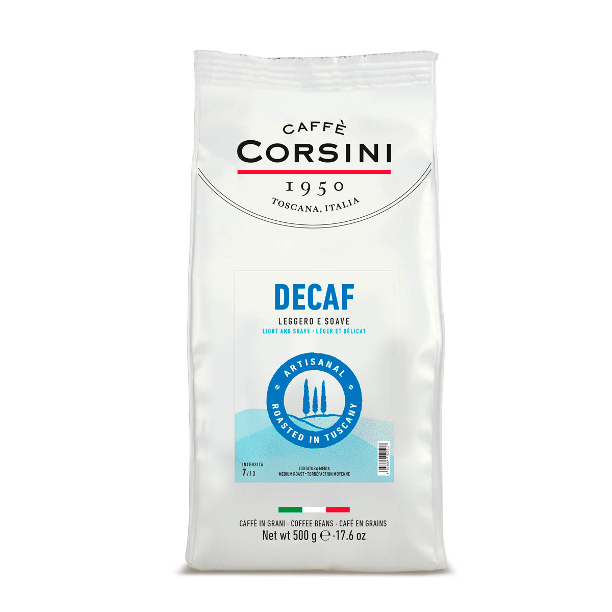 Miscela Arabica e Robusta, Decaffeinato, caffè in grani 500g | Nuova gamma home Caffè Corsini