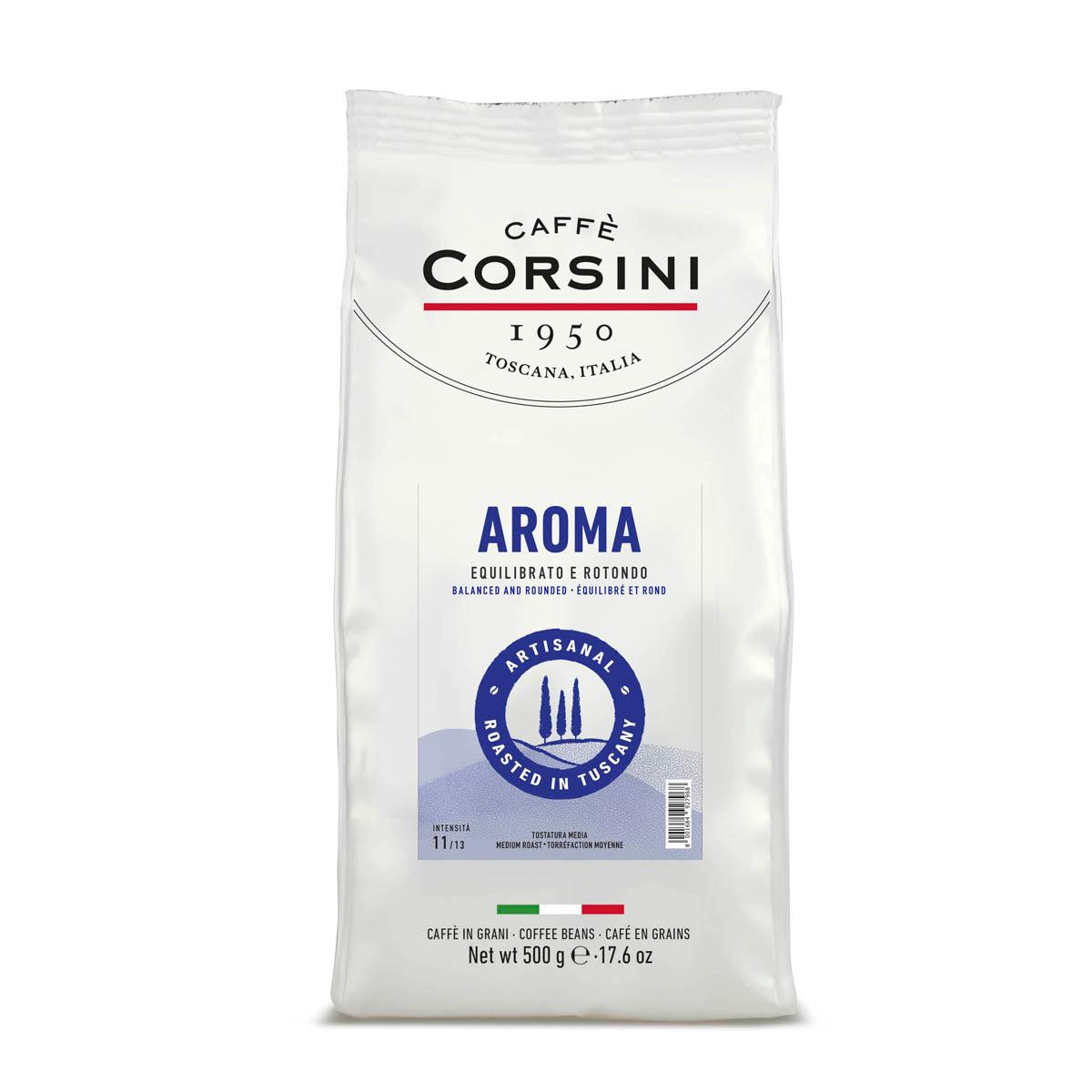 Arabica and Robusta blend, Aroma, coffee beans 500g | New home range Caffè Corsini