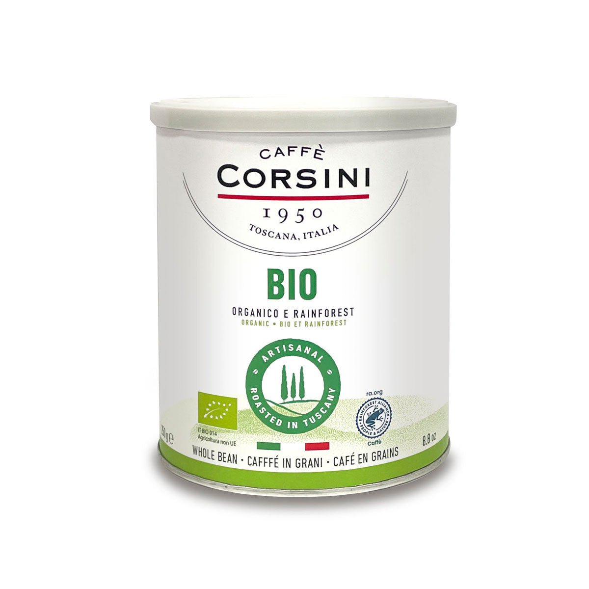 Caffè biologico e Rainforest in grani, BIO, 250g | Nuova gamma home Caffè Corsini