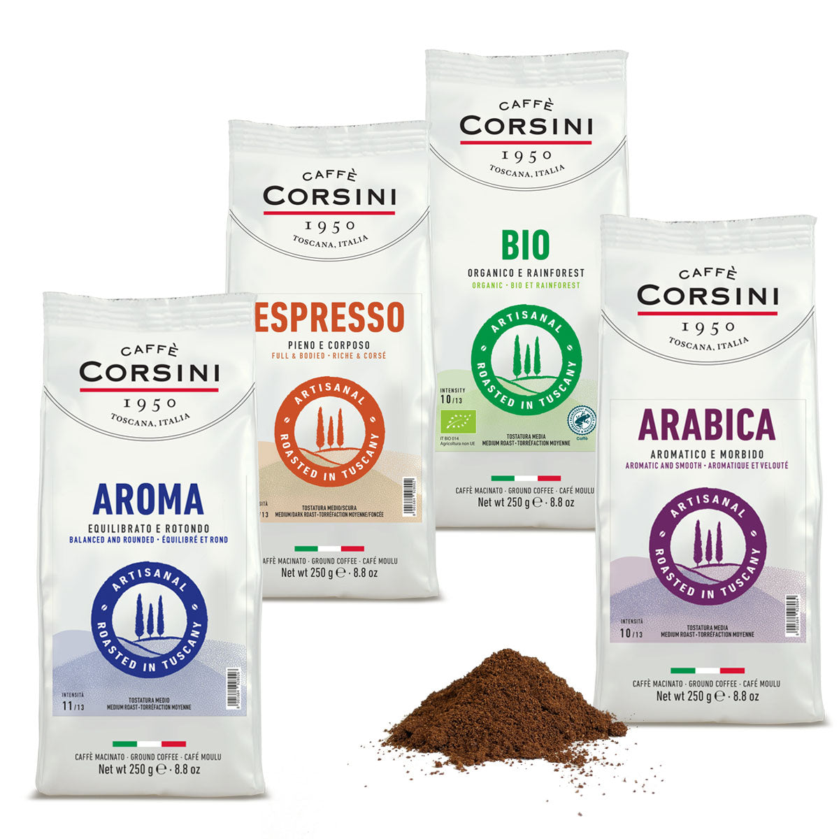 Ground coffee | New range coffee tasting pack | 4 x 250g