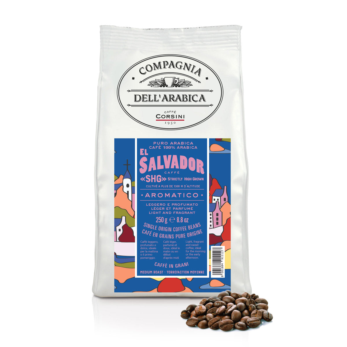 Caffè in grani | El Salvador | 100% Arabica | 250g | Cartone con 12 confezioni