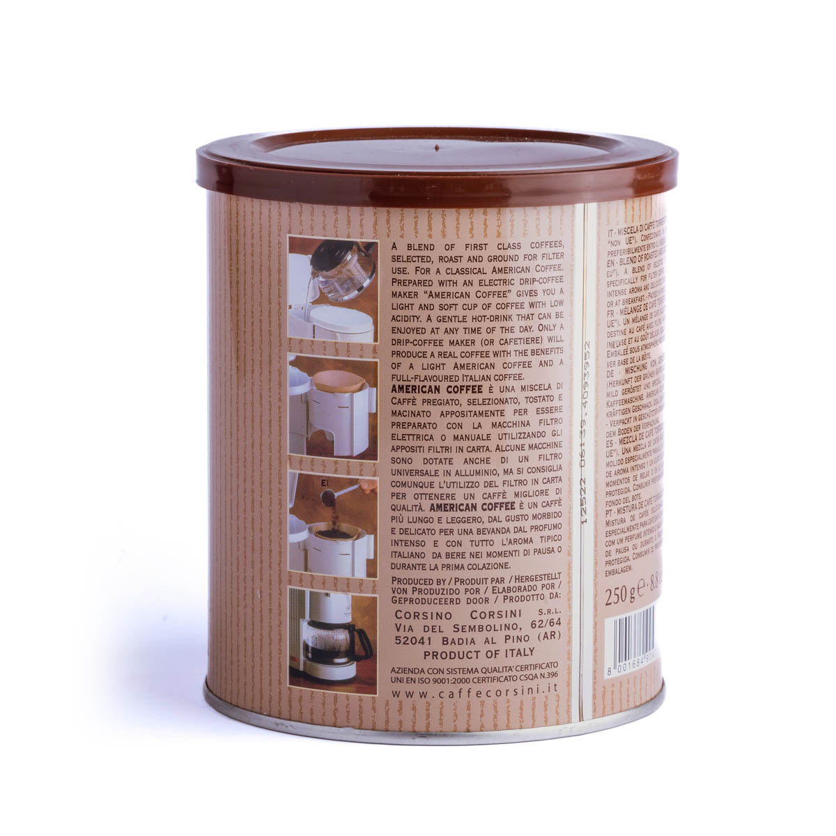 American Coffee | Filter ground coffee | Can of 250g | Box of 12 cans
