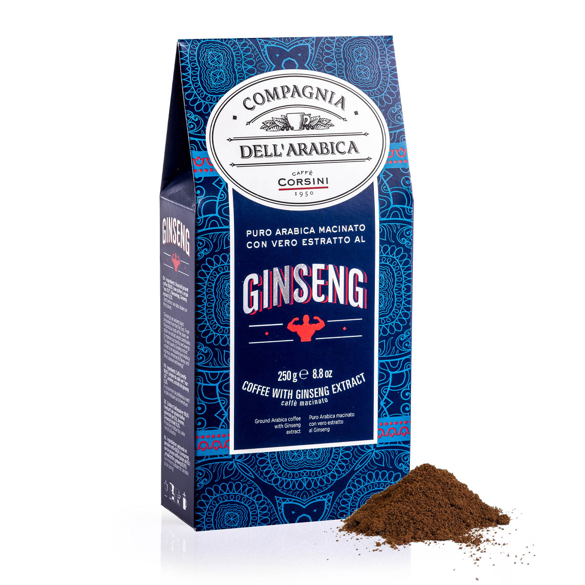 Ground coffee with ginseng | 100% Arabica | 250g  Box of 12 packs