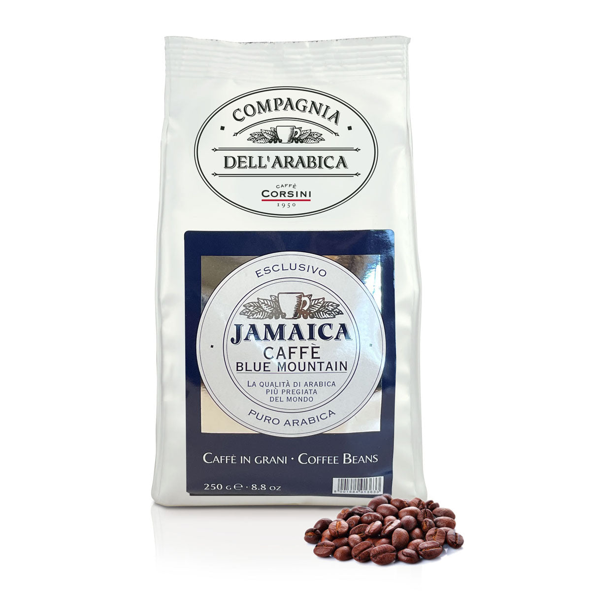 Caffè in grani | Jamaica Blue Mountain | 100% Arabica | 250g | Cartone con 12 confezioni