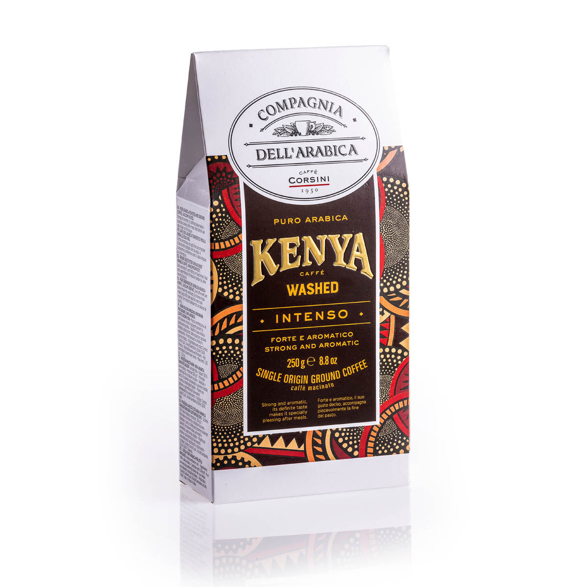Caffè macinato | Kenya Washed | 100% Arabica | Confezione da 125g | Cartone con 12 confezioni