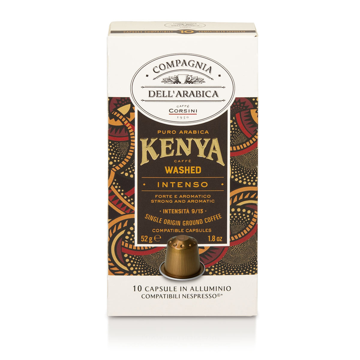 Caffè espresso in capsule di alluminio compatibili Nespresso® | Kenya | 100% Arabica | 10 capsule | 52g