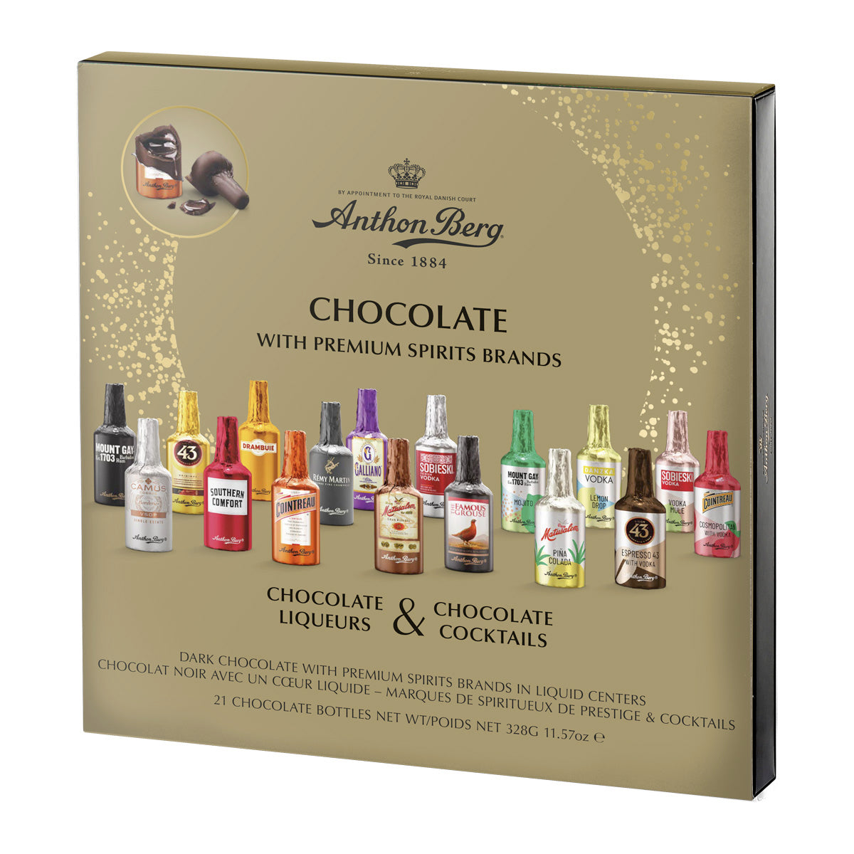 Anthon Berg - Cioccolatini Ripieni di Liquore di Qualità, Confezione Regalo | 328 Grammi
