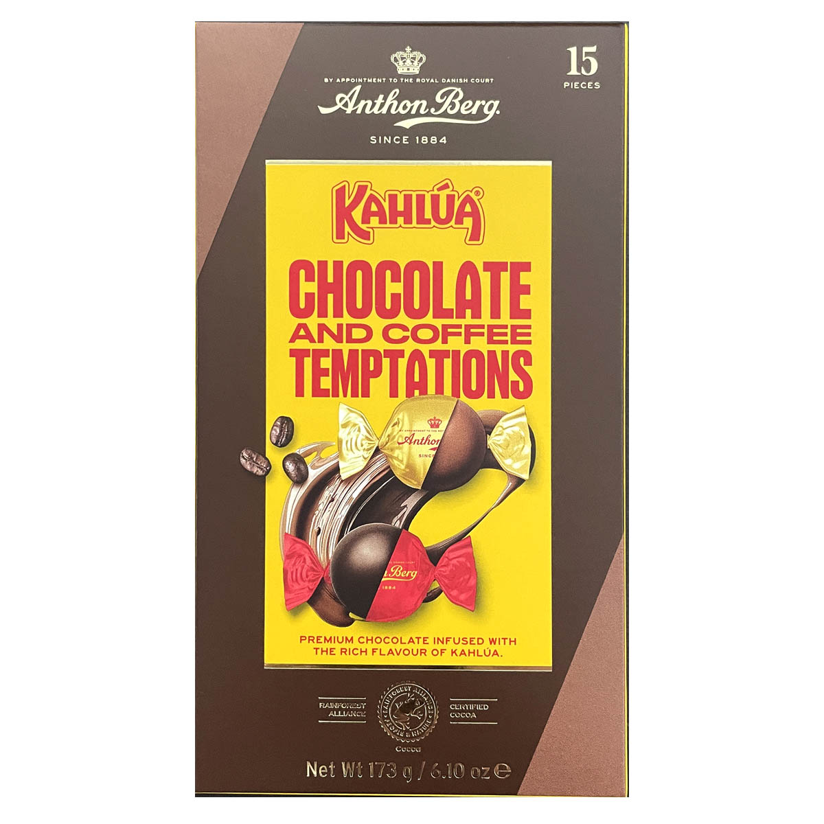 Anthon Berg - Cioccolatini assortiti ripieni di Liquore al Caffé Kahlúa®, 15 Pezzi, 173g