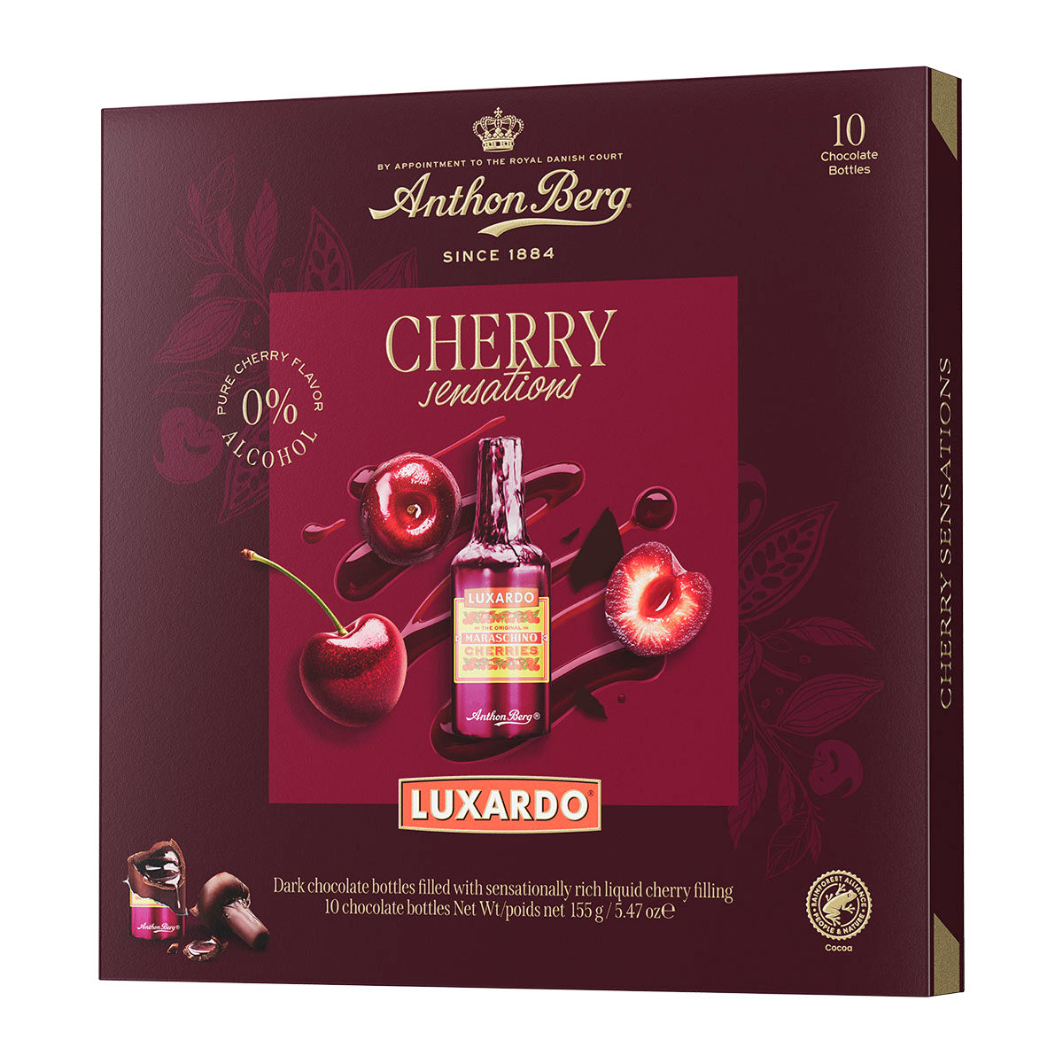 Anthon Berg - Cioccolatini assortiti con Liquore alla Ciliegia | Cherry Luxardo® | 155 Grammi