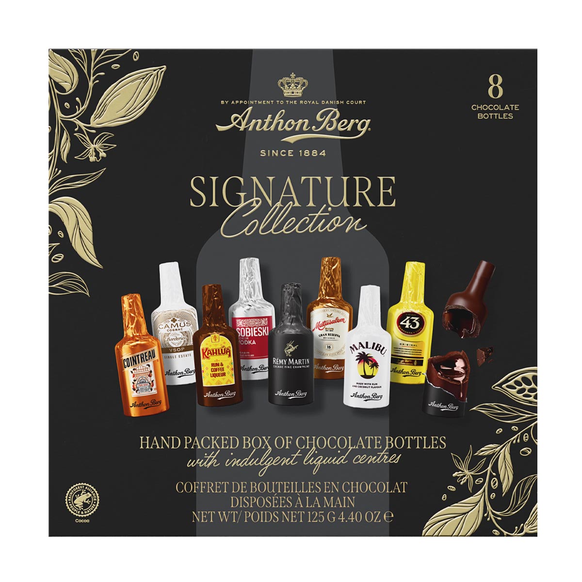 Signature collection | 8 bottigliette di cioccolato e liquori assortiti 125g | Anthon Berg