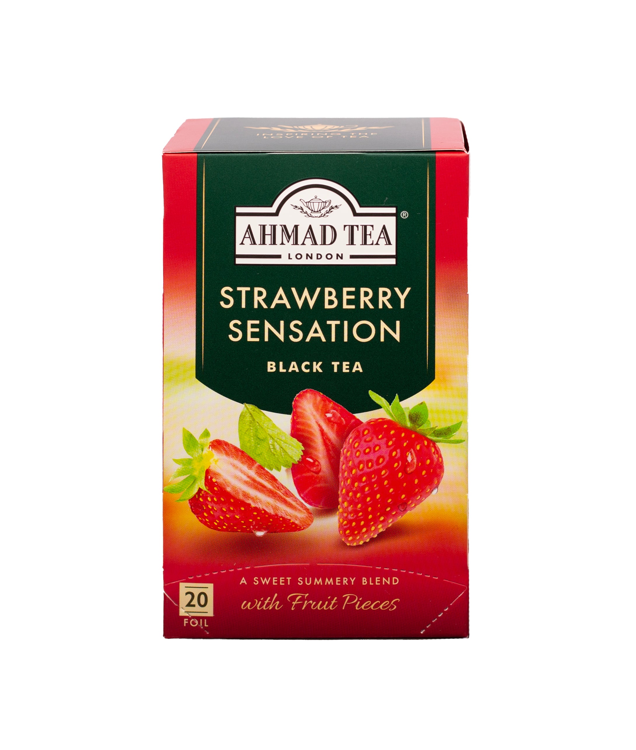 Tè nero fragola | Strawberry Sensation | 20 bustine per confezione | Cartone da 6