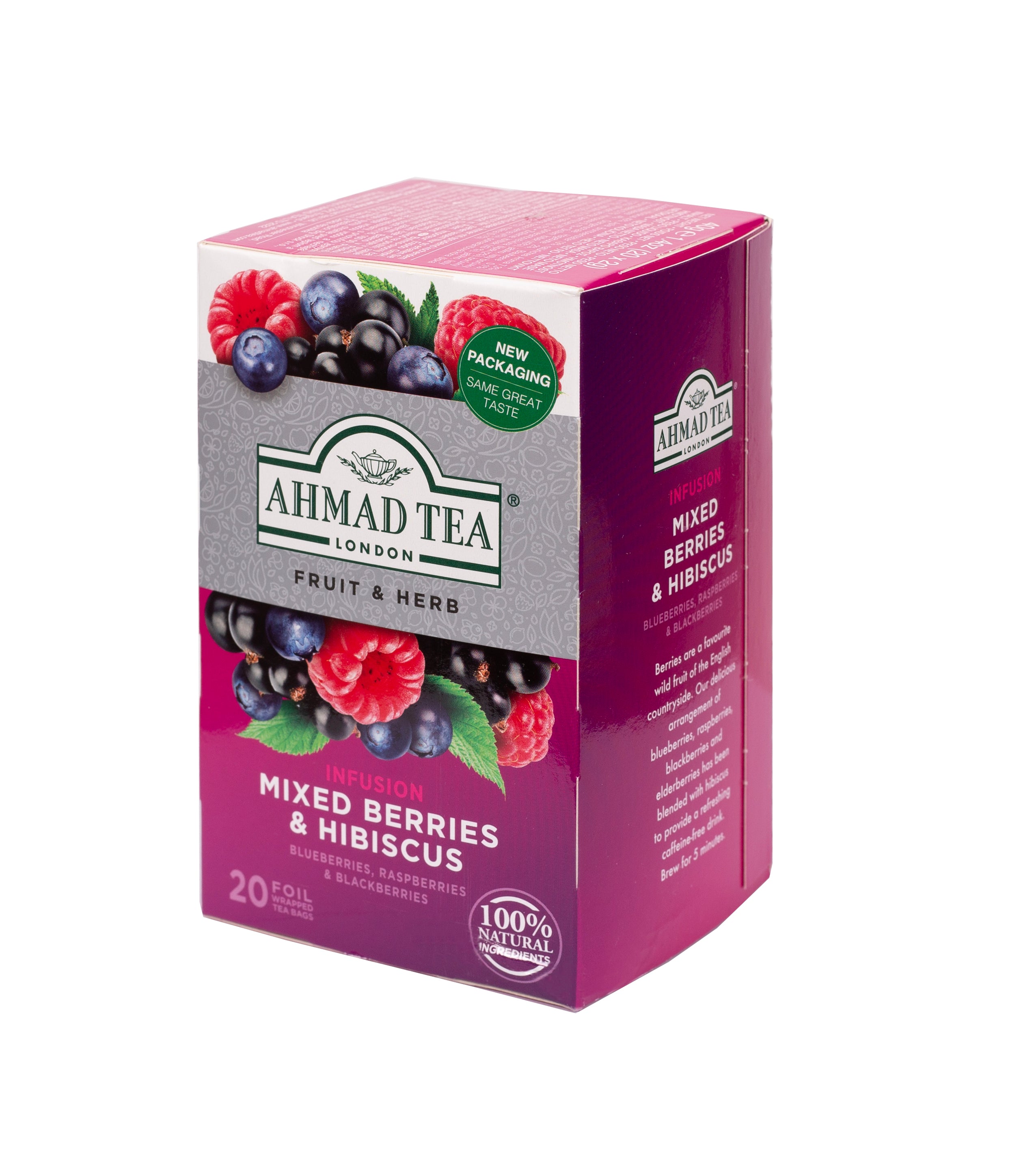 Infuso frutti di bosco e ibisco | Ahmad Tea | 20 bustine | Box con 6 confezioni