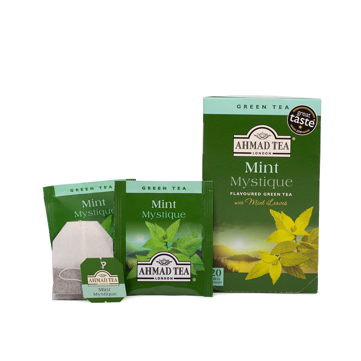 Tè verde alla menta | Mint Mystique | 20 bustine per confezione | Cartone da 6