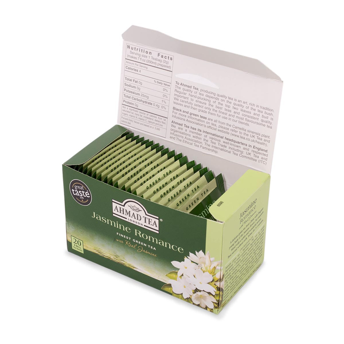 Tè verde Jasmine Romance | 20 bustine per confezione | Cartone con 6 confezioni