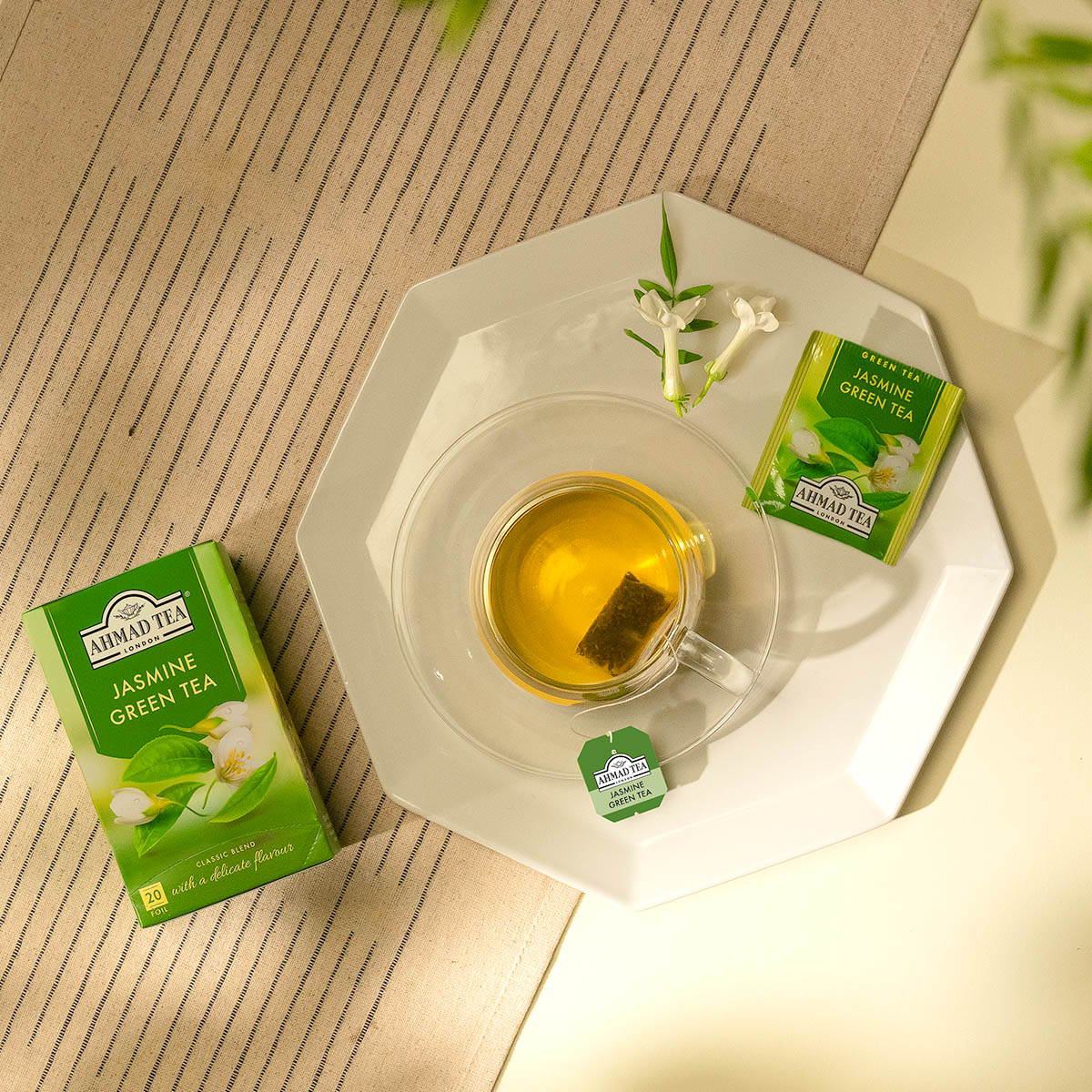 Tè verde Jasmine Romance | 20 bustine per confezione | Cartone con 6 confezioni