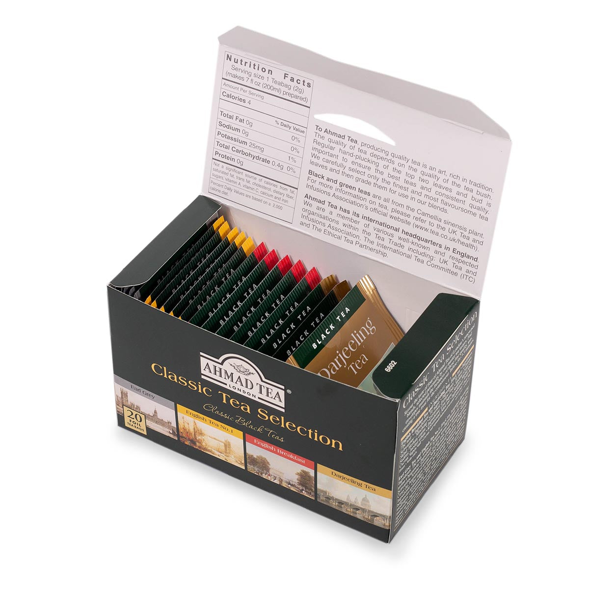 Classic Tea Selection | Selezione di 4 tè neri | 20  bustine per confezione | Cartone con 6 confezioni