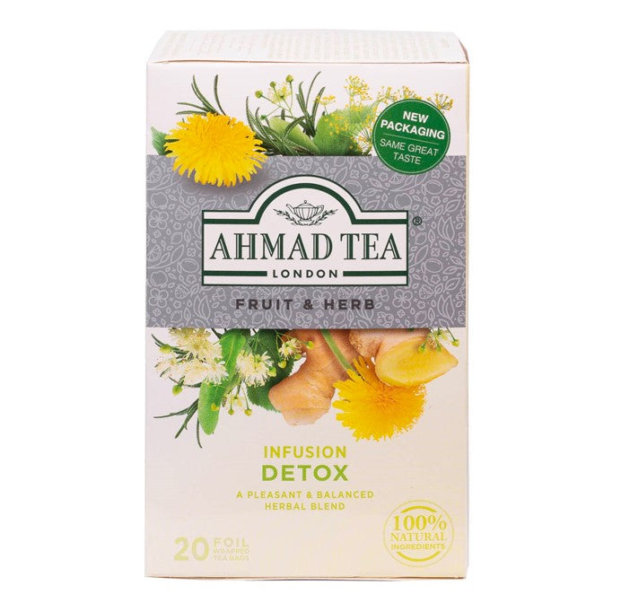 Infuso Detox | Ahmad Tea | 20 bustine per confezione | Cartone da 6