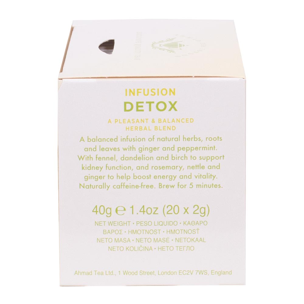 Infuso Detox | Ahmad Tea | 20 bustine per confezione | Cartone da 6