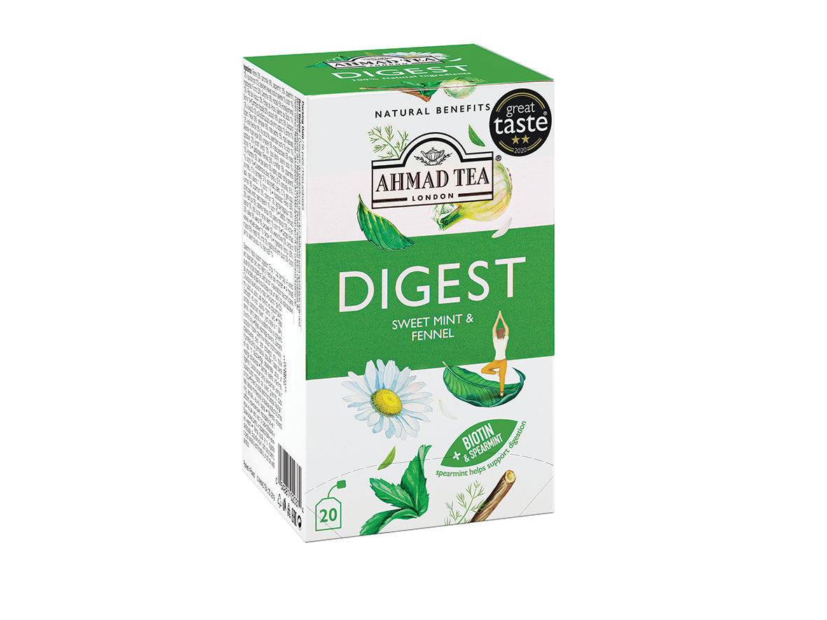 Infuso Digest | Ahmad Tea | 20  bustine per confezione | Cartone con 6 confezioni