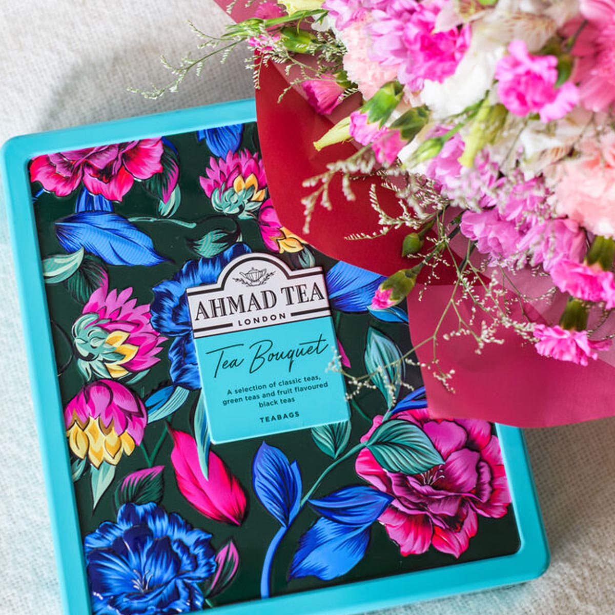 Tea Bouquet | Selezione di tè assortiti | Ahmad Tea | 72 bustine | Box da 8