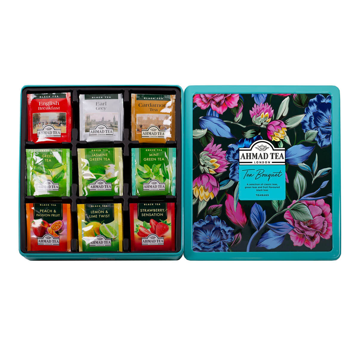 Tea Bouquet | Selezione di tè assortiti | Ahmad Tea | 72 bustine | Box da 8