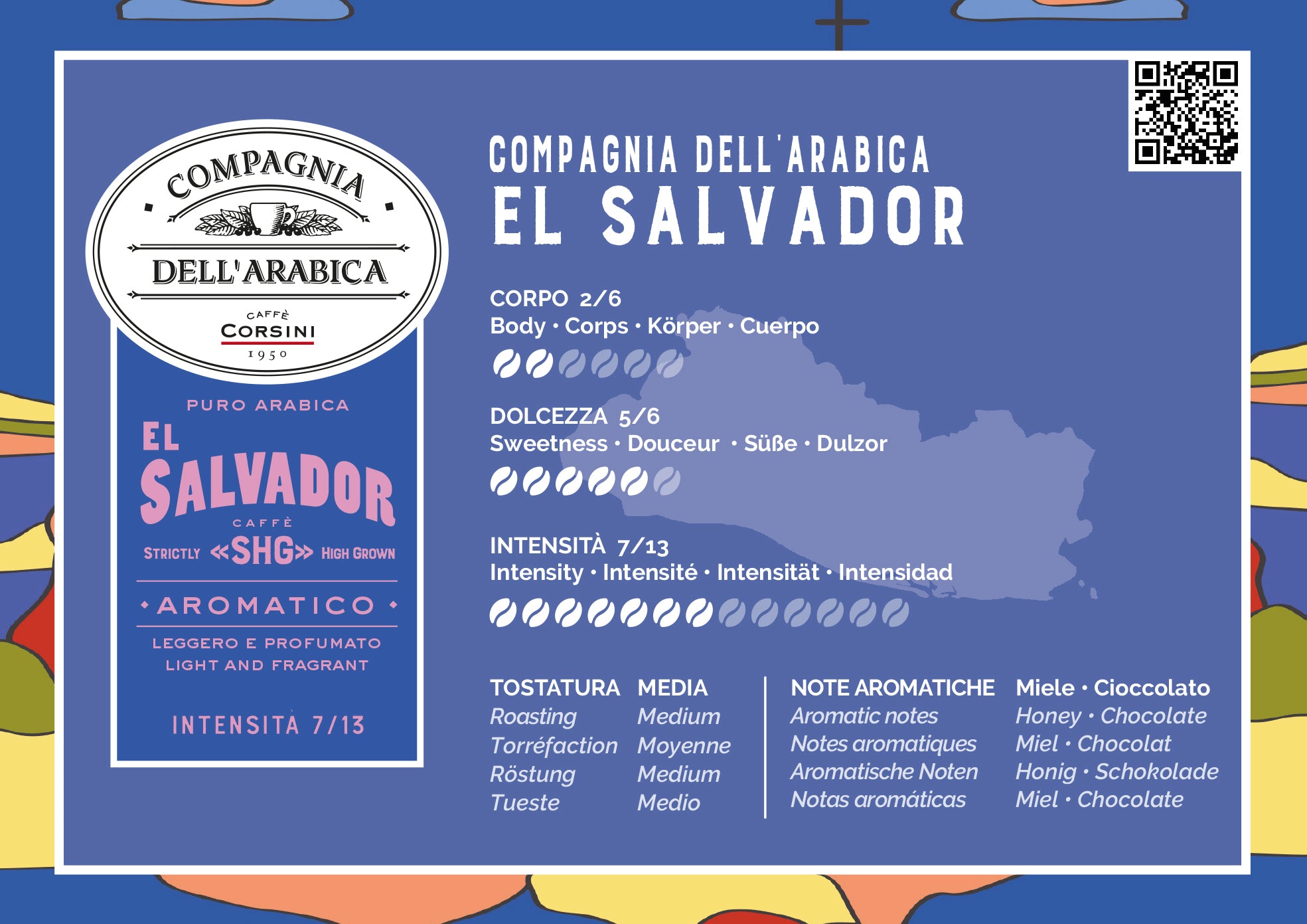 Scheda organolettica Caffè El Salvador 100% Arabica, Caffè Corsini Compagnia dell'Arabica