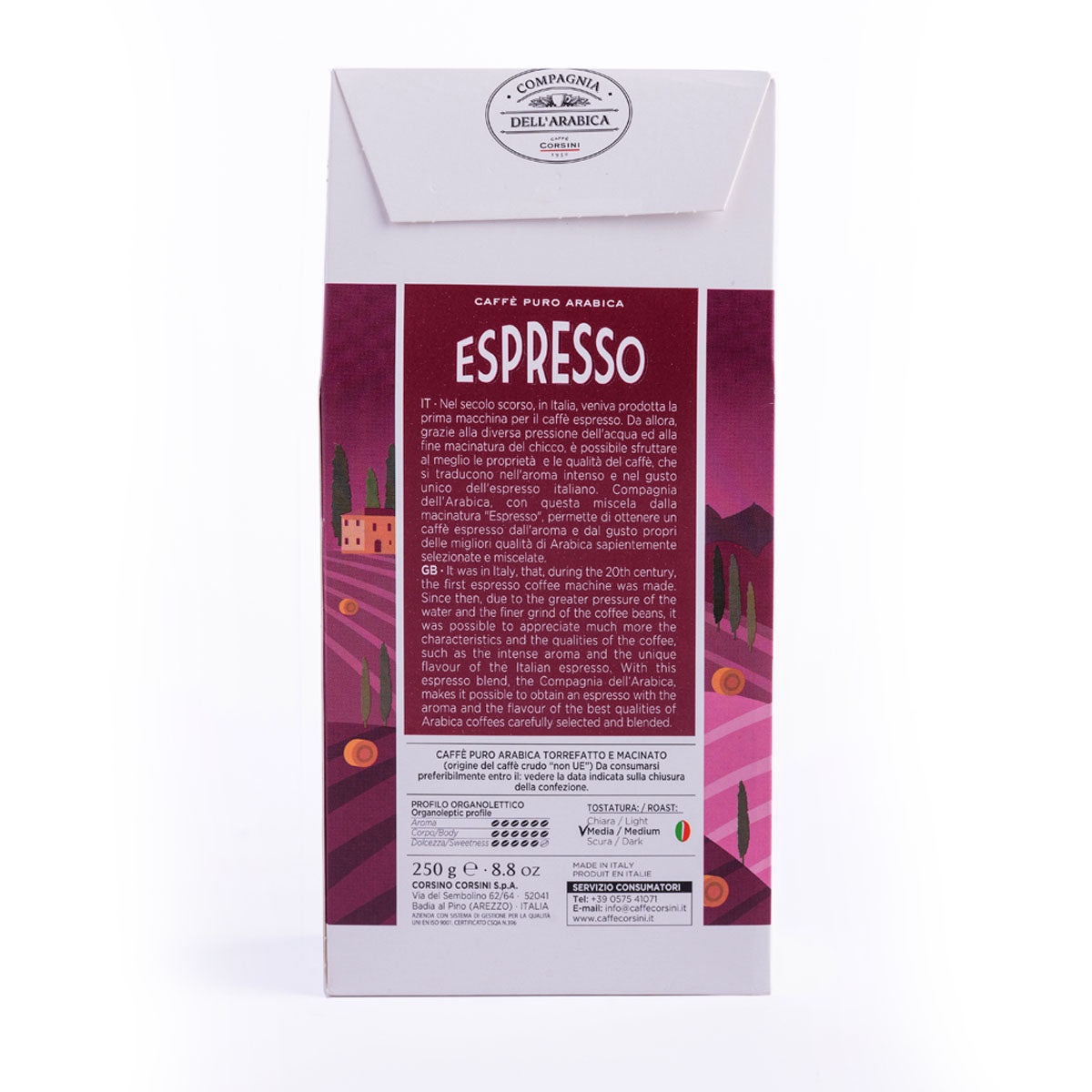 Ground coffee, espresso, 100% arabica, 250g