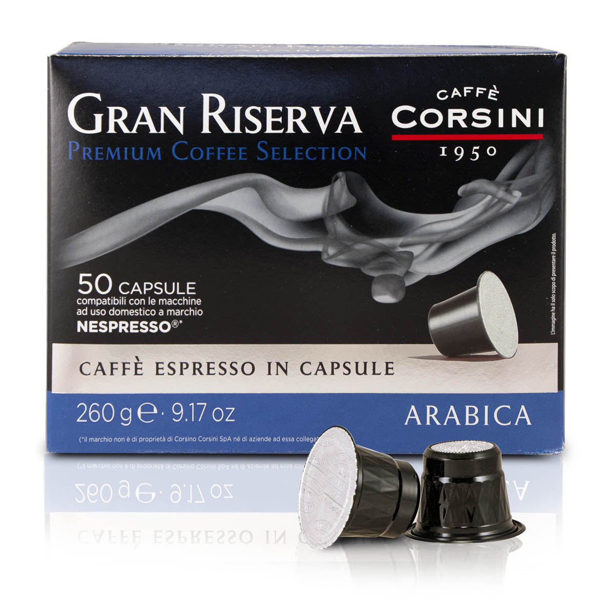 50 capsule di caffè compatibili Nespresso® | Gran Riserva 100% Arabica | Cartone con 4 confezioni