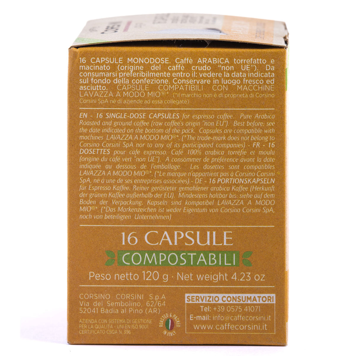 16 compostable Lavazza®* A Modo Mio®* compatible coffee capsules per pack | Gran Riserva Arabica | Box of 12