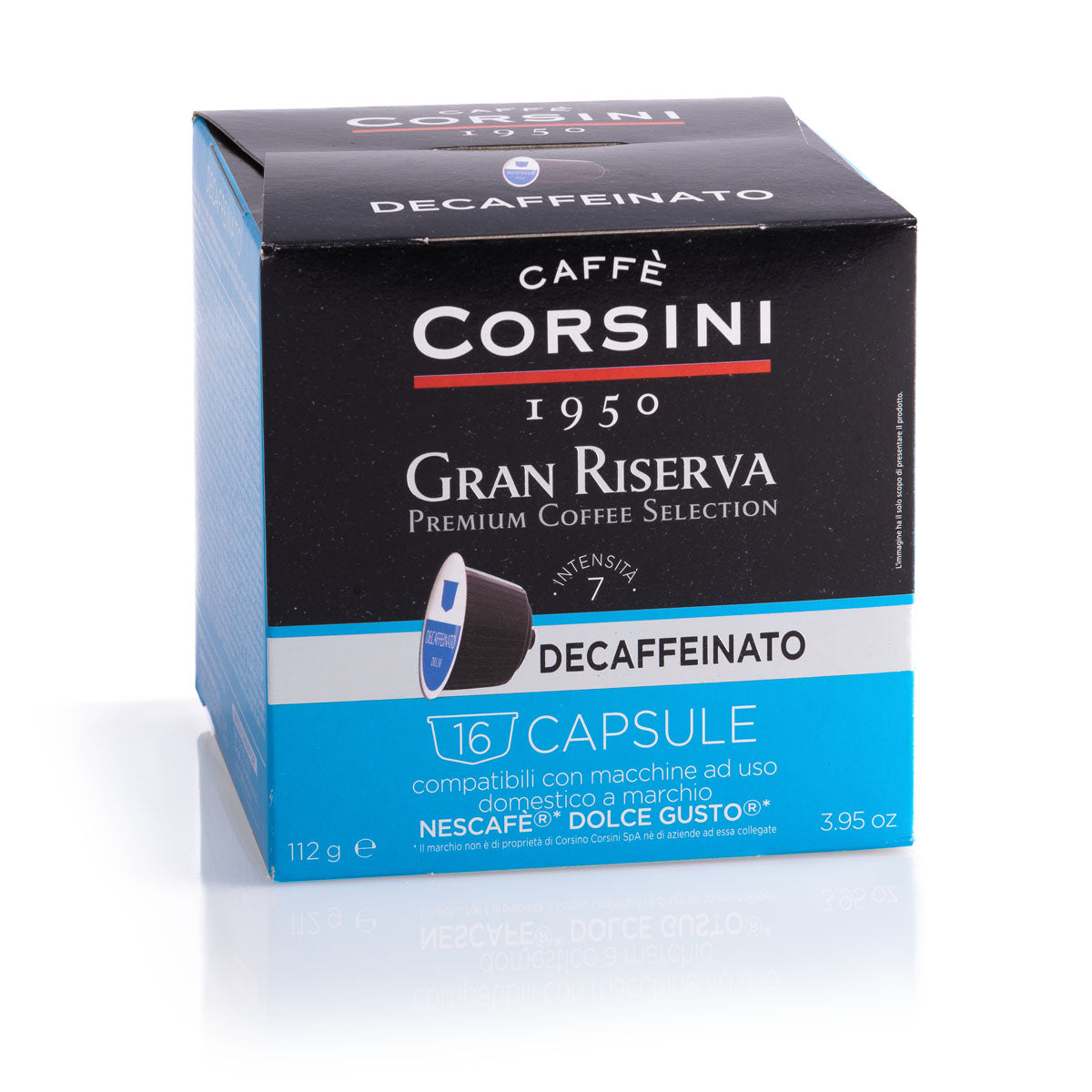 16 capsule di caffè compatibili Nescafè® Dolce Gusto® | Gran Riserva Decaffeinato | Cartone con 6 confezioni