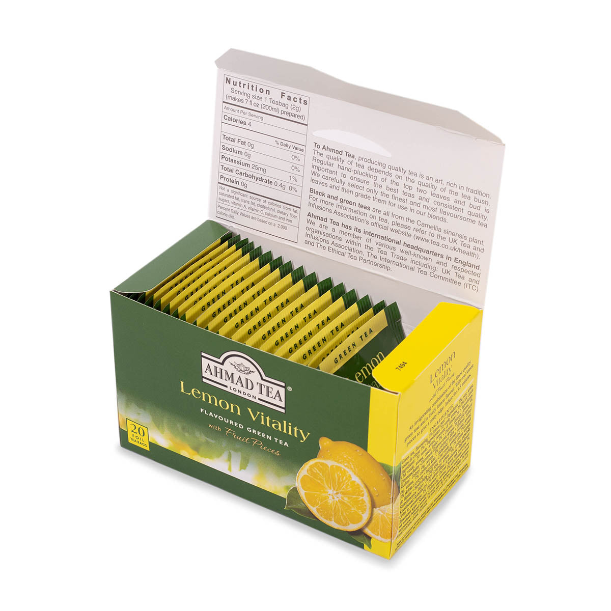 Tè verde lemon Vitality | Ahmad Tea | 20 bustine